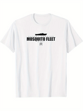 Men's T-Shirt Mosquito Fleet Bold Typography With Minimalist Warship Graphic T Shirt