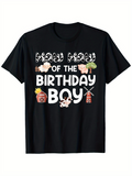 Men's T-Shirt Moo Moo Of The Birthday Boy With Cartoon Cows And Farmhouse Party Theme