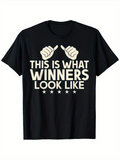 Men's T-Shirt This Is What Winners Look Like With Thumbs Up Hands And Five Stars