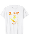 Men's T-Shirt Siesta Key Sunbathed Tropical Beach With Surfboard And Sea Shells