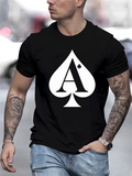 Men's T-Shirt Bold Monochrome Graphic A With Classic Spade Card Symbol