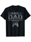 Men's T-Shirt Gamer Dad With Vintage Controller Illustration And Cool Worn Grunge Texture