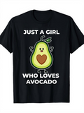 Men's T-Shirt Just A Girl Who Loves Avocado Cheerful Cartoon Standing Avocado
