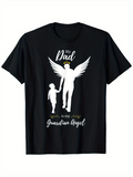 Men's T-Shirt My Dad Walks Beside Me As Guardian Angel With Silhouetted Child And Winged Figure