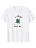 Men's T-Shirt Colorado Grand Lake With Evergreen Pine Trees And Established Date Graphic