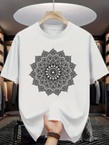 Men's T-Shirt Intricate Hand Drawn Ethnic Mandala Pattern Under Soft Light Mandala
