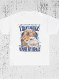 Men's T-Shirt Impossible With My Brain Surrounded By Glowing Blue Stars Baby Animals