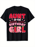 Men's T-Shirt Aunt Of The Berry Sweet Birthday Girl With Cute Pink Lettering And Strawberry Accents T Shirt