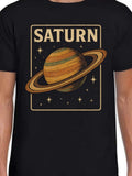 Men's T-Shirt Saturn Retro Style Planet Surrounded By Stars Space Saturn