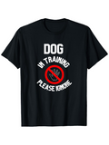 Men's T-Shirt Dog In Training Please Ignore Simple Hand Sign Embellished Black Shirt