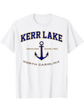 Men's T-Shirt Kerr Lake Nautical Anchor Under Blue Letters North Carolina