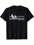 Men's T-Shirt Minimalist Striped Ocean Waves With Abstract Artistic Pattern