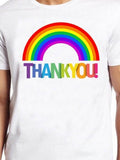 Men's T-Shirt Thank You Rainbow Colors With Bright Vibrant Arching Stripes Overhead
