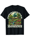 Men's T-Shirt Permaculture The Art Of Designing Abundance In Lively Lush Botanical Garden Scene