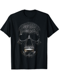 Men's T-Shirt Glistening Silver Studded Texture On Dark Grunge Human Skull