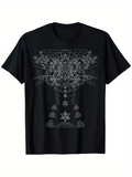 Men's T-Shirt Fractal Geometric Mandala With Sacred Line Art Pattern Star
