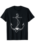 Men's T-Shirt Shiny Rope With Metallic Reflection Surrounding A Silver Anchor