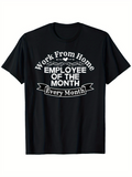Men's T-Shirt Work From Home With Award Banner Graphic And Bold White Text T Shirt