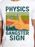 Men's T-Shirt Physics Gangster Sign Colorful Arrows And Hand With Physics Gesture