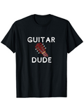 Men's T-Shirt Guitar Dude With Bold Letters And Wooden Headstock Guitar