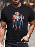 Men's T-Shirt Three Confident Women Wearing Cowboy Hats And Boots Standing Together