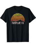 Men's T-Shirt Fairplay CO Retro Sunset Stripes With Mountain Silhouette Shirt