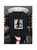 Men's T-Shirt Break Rules Hands Breaking Chains In Graphic Block Letter Art