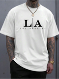 Men's T-Shirt LA Bold Letters With Modern Minimalist Block Typeface