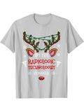 Men's T-Shirt Radiologic Technologist Christmas Lights With Cartoon Reindeer Antlers Ears Nose