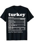 Men's T-Shirt Turkey Nutritional Facts With Serving Table Graphic Turkey