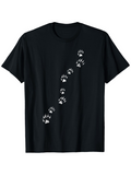 Men's T-Shirt Diagonal Animal Paw Prints In White On Soft Cotton Shirt