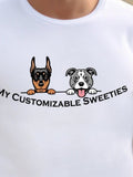 Men's T-Shirt My Customizable Sweeties With Playful Cartoon Dog Faces Drawing