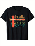 Men's T-Shirt Fruits Of The Spirit Galatians With Orange Floral Christian Cross