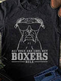Men's T-Shirt All Dogs Are Cool But Boxers Rule Dog With Sunglasses Graphic