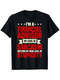 Men's T-Shirt Stars And Bold Text With Contrasting Colors Financial Advisor