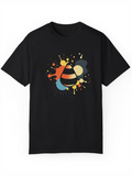 Men's T-Shirt Abstract Colorful Paint Splashes With Playful Bumblebee