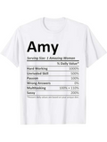 Men's T-Shirt Amy Amazing Woman Skill And Sass Facts Chart