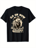 Men's T-Shirt Go On Now Giiiit Cowboy Opossum With Star Accents And Bandana