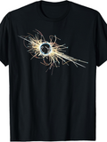 Men's T-Shirt Dynamic Particle Collision With Colorful Traces Radiating From Circular Center