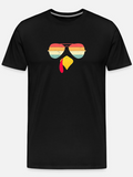 Men's T-Shirt Retro Colorful Sunglasses With Yellow Red Turkey Beak Pattern