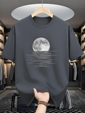 Men's T-Shirt Radiant Moonlight Reflections Over Gentle Rippling Water Moon