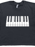 Men's T-Shirt Minimalist White Black Rectangles Creating A Piano Keyboard