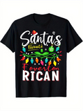 Men's T-Shirt Santas Favorite Festive Lights With Holiday Text Rican