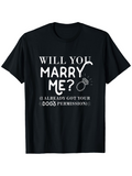 Men's T-Shirt Will You Marry Me With Playful Typography And Cute Engagement Ring