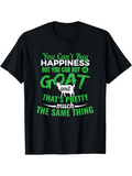 Men's T-Shirt You Cant Buy Happiness Funny Farm Life Quote With White Silhouette Animal Goat