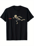 Men's T-Shirt Vintage Style Skeleton With Red Flying Saucer Toy