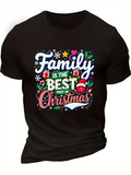 Men's T-Shirt Family Is The Best Part Of Christmas Surrounded By Snowflakes Gifts And Holiday Santa