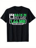 Men's T-Shirt Back In My Day Retro Computer Floppy Disk With Digital Numbers Design