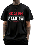 Men's T-Shirt Scalpel Samurai Bold Red And White Text Among Stars Graphic Tee