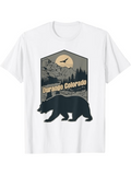 Men's T-Shirt Durango Colorado Wild Bear Silhouette With Moon Mountains And Forest
